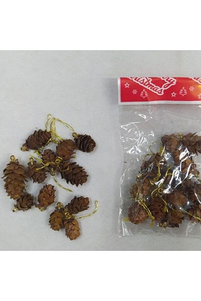partidolu Mini Conuri Culoare Naturală 12 Bucăți Ornament Conuri de Crăciun 2 Cm