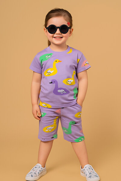 Yalçınoğlu Kids Κοστούμι για κορίτσια I Καλοκαιρινό κοστούμι Πολύχρωμο εμπριμ...