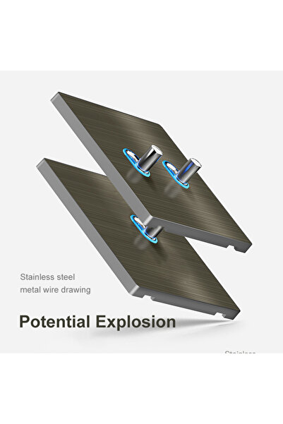 VSM Întrerupător Dublu cu LED, 10-16A, Sticlă Termorezistentă, 250V, 86x86mm ...