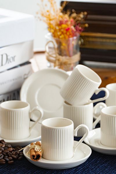 Heda Porselen Bulut 12 Piece Coffee Cup Set for 6 People