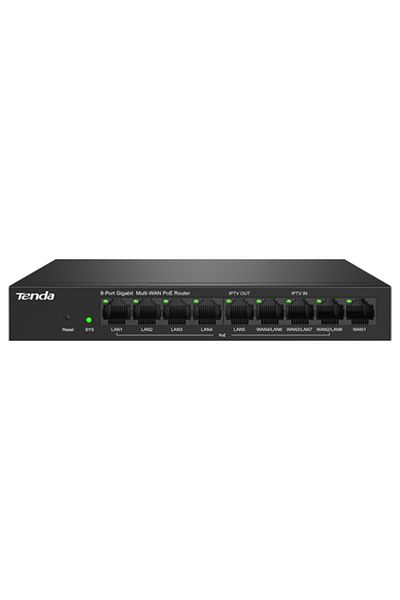 Tenda Router 8 PoE+ ports, 1 WAN port, Gigabit, Web Management - TND-G0-8G-POE