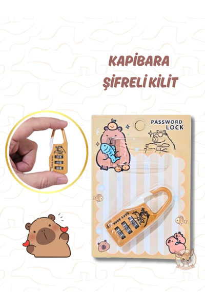 Ceylan Kırtasiye Kapibara Şifreli Kilit Capybara Password Lock (1 Adet)