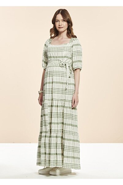 Genel Markalar Ekose Uzun Hamile Elbise