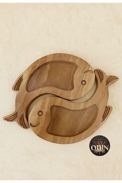 Masif Ceviz Sunumluk- Yin&Yang Model 2li Sunumluk