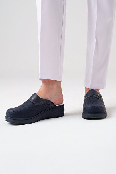 ÇİZGİ MEDİKAL Navy Blue Plus Prestige Women's Sabo Slippers Orthopedic Doctor Nurse Hospital Slippers