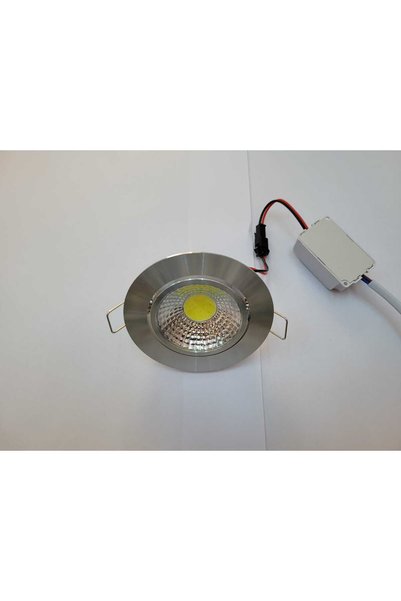 valens design 5 Watt Krom Kasa Beyaz Işık Trafolu Cob Led Spot 10 Adet