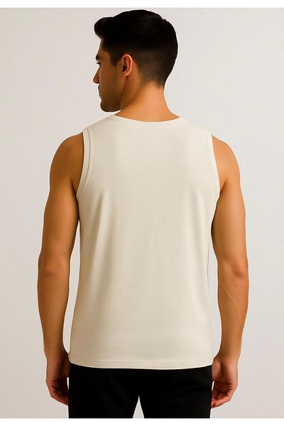 AXXEL Ανδρικό Κρεμ Αμάνικο T-shirt-d235