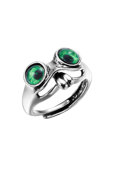 FG KONNİCHİWA Owl and Turtle Model Ring Gothic Accessory Eyes Stainless Steel Cool Animal Adjustable