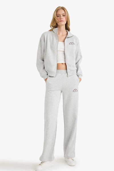DeFacto Pantaloni de sport groși imprimați cu buzunare drepte F0312AX25AU