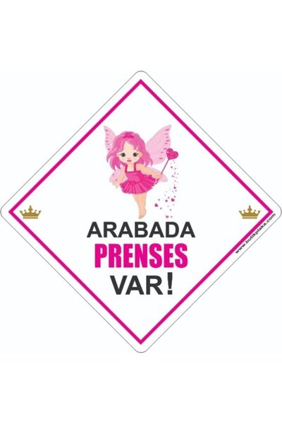 BUTİKPLAKA Dikkat Arabada Bebek Var/forex 3mm 15x15 cm Ikaz Levhası/ Peri Kızı