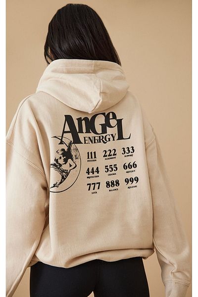 CLAYES Φούτερ Angel Energy Oversize με κουκούλα μπεζ