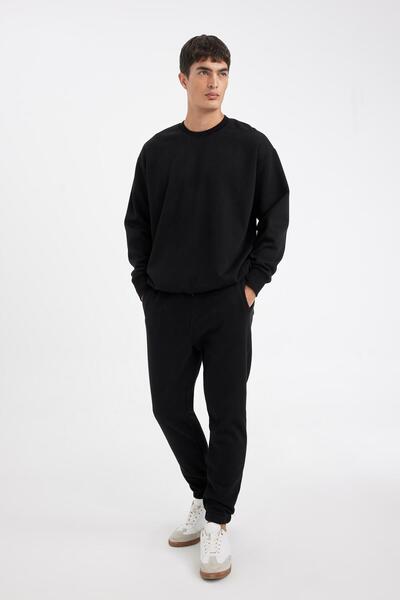 DeFacto Jogger Eşofman Altı Standart Fit Basic Düz Beli Bağcıklı Lastikli Paça Cepli A6468AX24AU