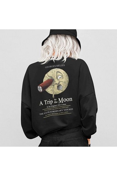 VBSVİBES Hanorac cu imprimeu Trip Moon - Gât rotund, oversize, design, tendință