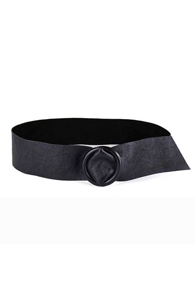 OEM Curea lata neagra piele naturala