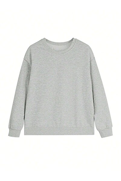 DUBU BUTİK Товстий світшот God Is Good Зимова товста толстовка - сірий принтований товстий зимовий екіпірувальний виріз з великим розміром