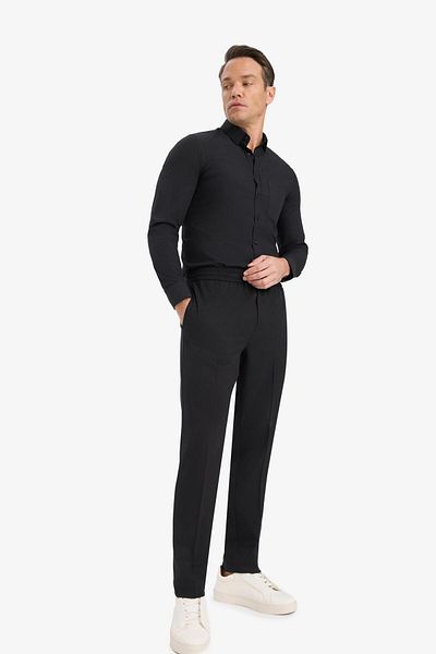 DeFacto Pantaloni de jogger din țesătură de vară, talie cu șireturi, elastic, picior drept, elastic în toate direcțiile cu buzunare A9943ax24au