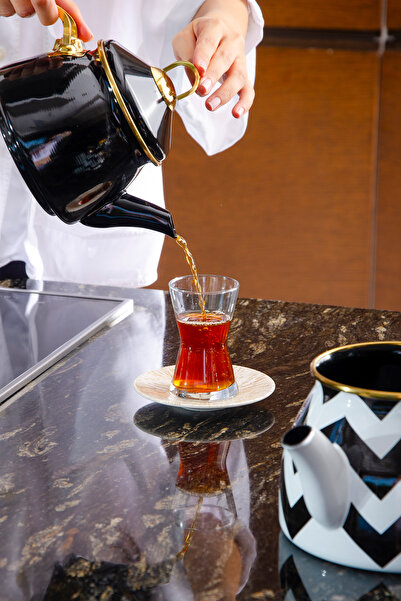 Le murano Zigzag Emaye Çaydanlık Takımı