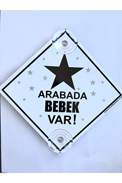 BUTİKPLAKA Akın Otomotiv/dikkat Arabada Bebek Var/pleksi Ikaz Levhası 15x15 C...