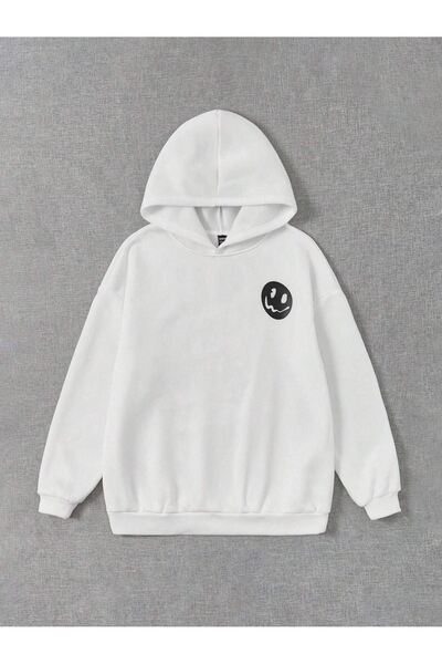 CLAYES Hanorac You Must Believe - Hanorac oversize imprimat alb