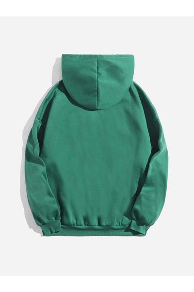 CLAYES Hanorac verde oversize cu glugă - Imprimat Gen-z