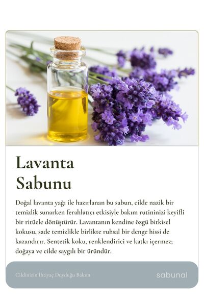 sabunal Lavender Soap - Natural Care Soap with Refreshing Effect 100 Gr
