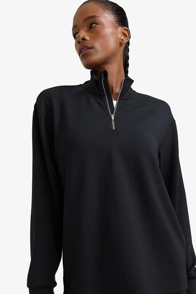 DeFacto Defactofit Oversize Wide Fit Half Zipper Stand Collar Modal Athlete Sweatshirt D7126Ax25Sp