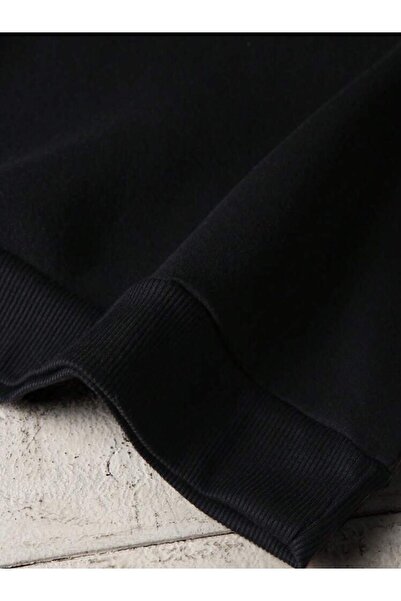 VBSVİBES ЖЕНИ Черен суитшърт с щампа BRUSSELS Oversize