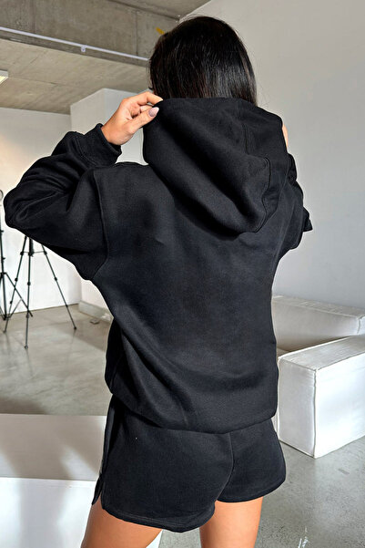 DUBU BUTİK Φούτερ Thatsso Fetch Series 5 - Μαύρη στάμπα Oversize Hooded