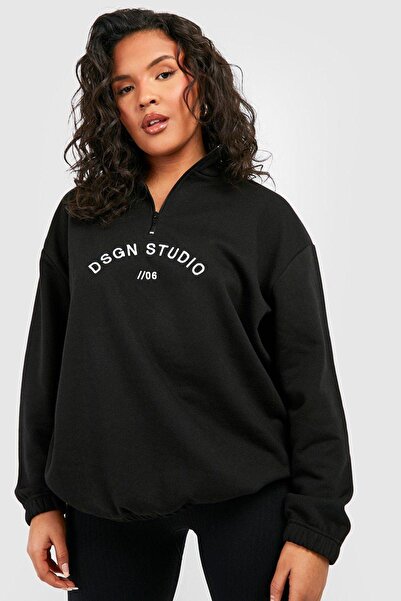 CLAYES Dsgn Studio 06 - Hanorac oversize cu imprimeu negru, iarnă groasă