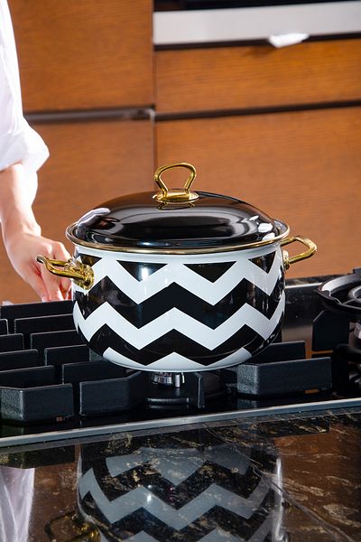 Le murano Zigzag Enamel Deep Pot 5.20 Lt |   24cm