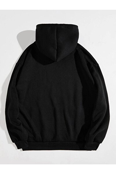 CLAYES Світшот Mushroom Night - чорний з принтом, оверсайз, з капюшоном