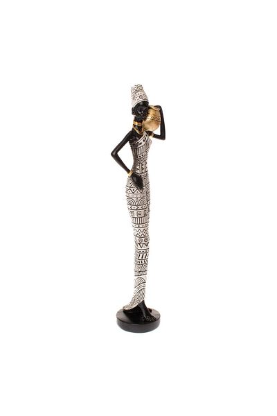 Ella Home Italia Statueta African Girl 1, Rasina, Negru, 42 cm
