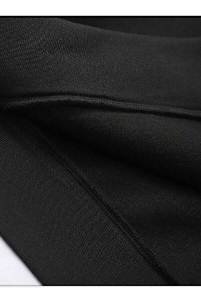 VBSVİBES Черен суитшърт с кръгло деколте и оверсайз мотив с винтидж сърца