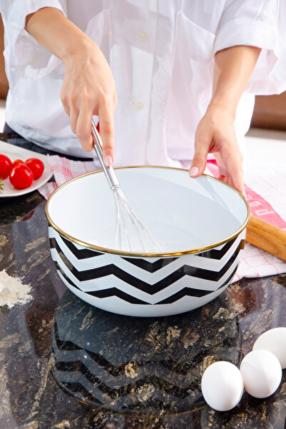 Le murano Zigzag Enamel Mixing Bowl 4Lt