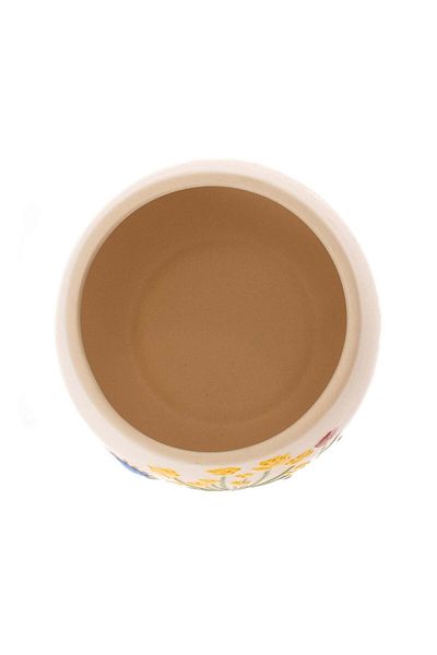 Ella Home Italia Vaza Floral, Ceramica, Crem, 12 cm