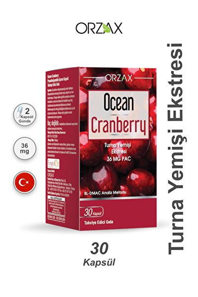 Orzax Ocean Cranberry Turna Yemişi Ekstresi 36 mg Pac 30 Tablet