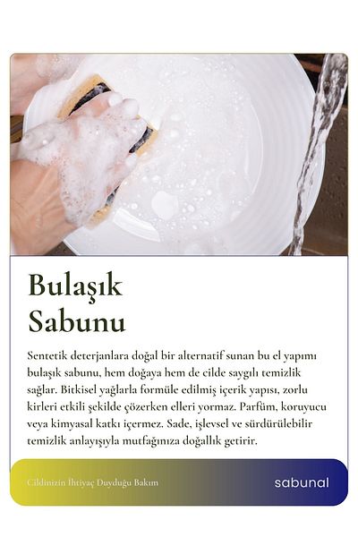 sabunal Dish Soap 5 Pieces - Natural Additive-Free, Nature and Skin-Friendly Handmade Soap