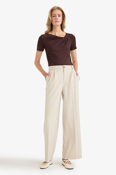 DeFacto Slim Fit Tight Fit Boat Neck Short Sleeve Blouse F8008Ax25Au