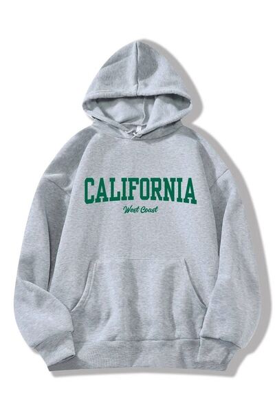 CLAYES Hanorac California West Coast - Hanorac supradimensionat cu imprimeu gri