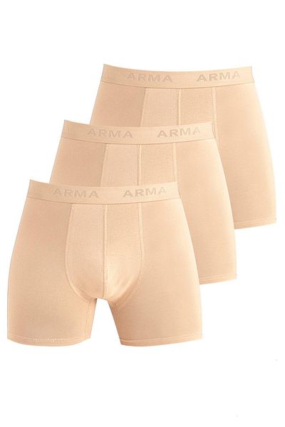 Arma Yıldız Boxer invizibil pentru bărbați, culoarea pielii, lenjerie de corp, boxer, pachet de 3, bumbac, lycra, țesătură elastică