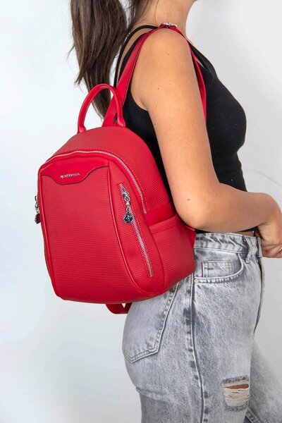 Silver Polo Silver & Polo Red - Rucsac roșu Sp906 pentru femei