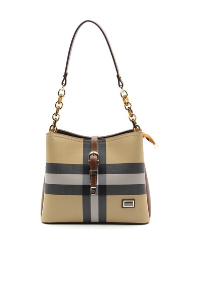 Silver Polo حقيبة كتف نسائية بيج - تان SP974