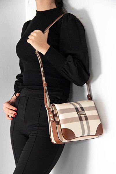 Silver Polo Κρεμ - Ταν SP784 Γυναικεία τσάντα χιαστί