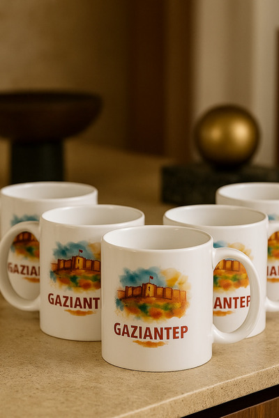 çokaş Pack of 5 City Print Gift Porcelain Mug