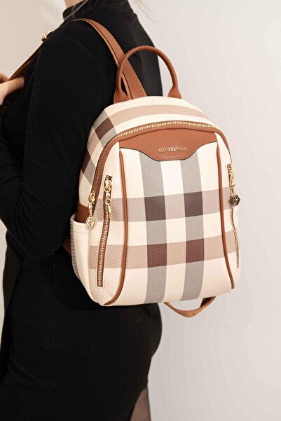 Silver Polo حقيبة ظهر نسائية كريم - تابا SP906