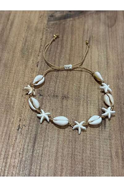 Femenino Kadın Deniz Kabuklu Yıldız Figürlü Halhal - Ayarlanabilir Bilek Aksesuarı