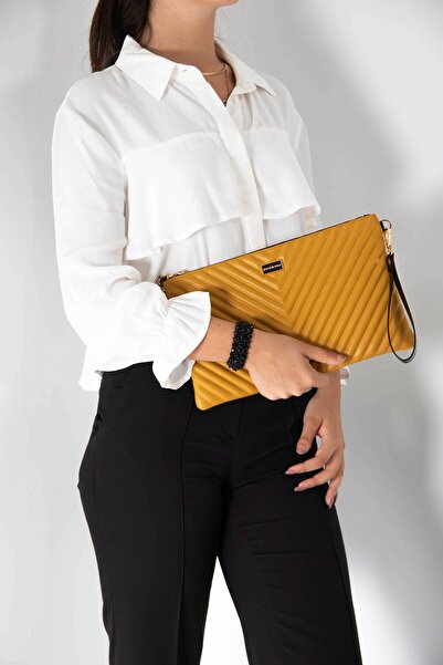 Silver Polo Silver & Polo Mustard - Portfolio și clutch pentru femei Sp1034