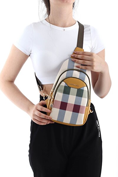 Silver Polo Silver & Polo Cream - Mustard Sp959 Geantă de talie pentru femei