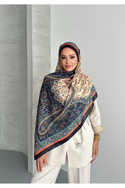 Stella Eşarp Colorful Paisley Ethnic Patterned Soft Cotton Shawl