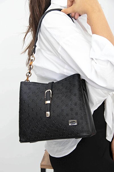 Silver Polo Black - Black Sp974 Women's Shoulder Bag